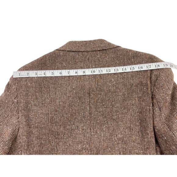 Vintage Mens Brown Wool Tweed Blazer Jacket 2-Button Classic Fit Retro Style 42R - Picture 5 of 7